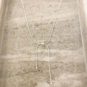 925 Sterling Silver Dainty Knot Necklace Tie Necklace Minimalist Bead Necklace